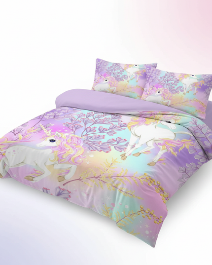 lavender unicorn bedding - white-bg