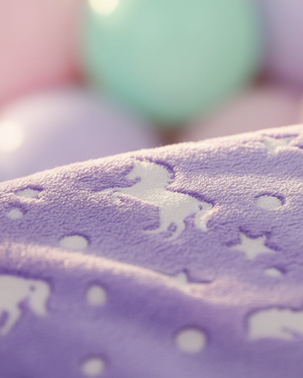 lavender unicorn blanket - detail