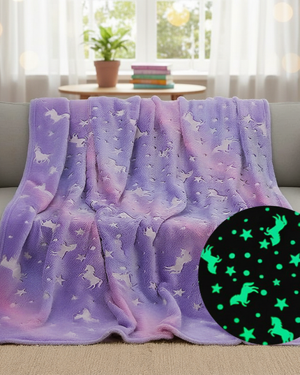 lavender unicorn blanket - lifestyle