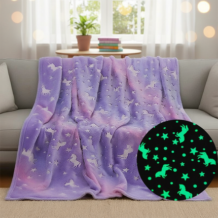 lavender unicorn blanket - lifestyle
