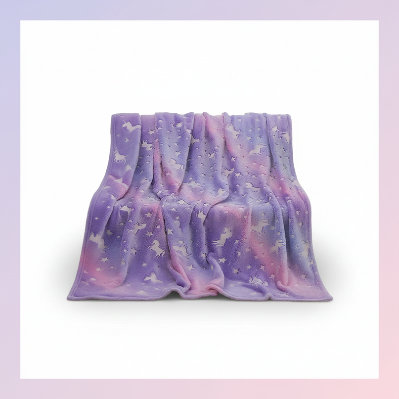 lavender unicorn blanket - white-bg