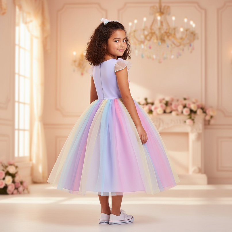 lavender unicorn costume dress - back