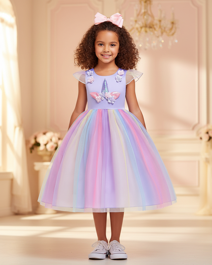 lavender unicorn costume dress - detail