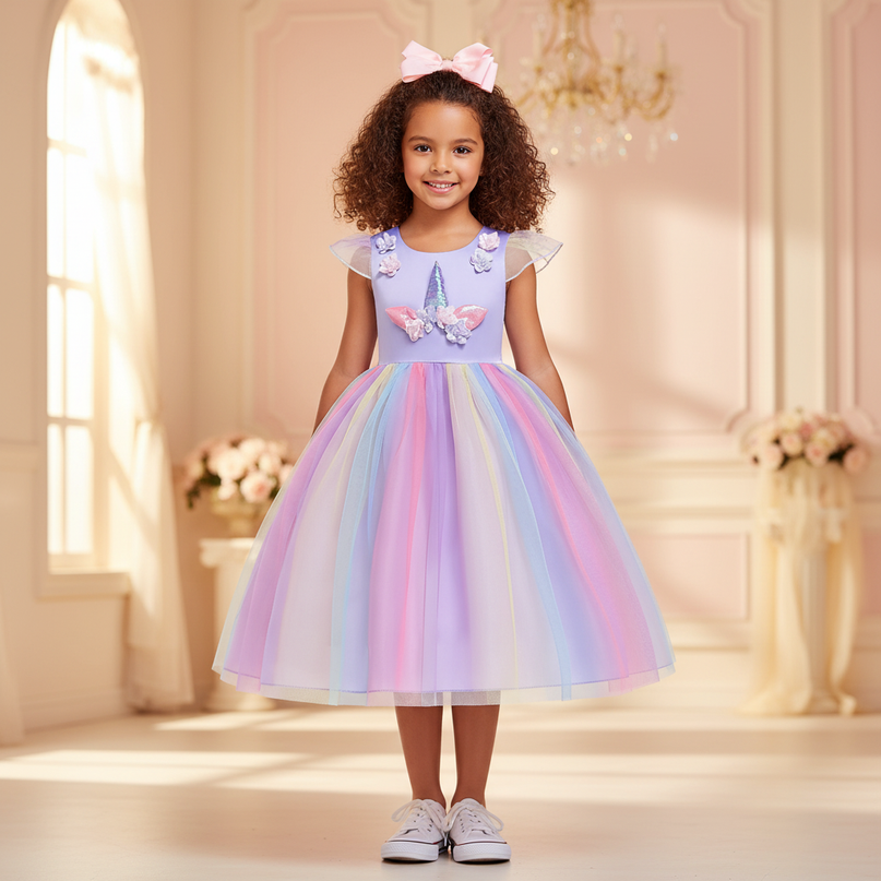 lavender unicorn costume dress - detail
