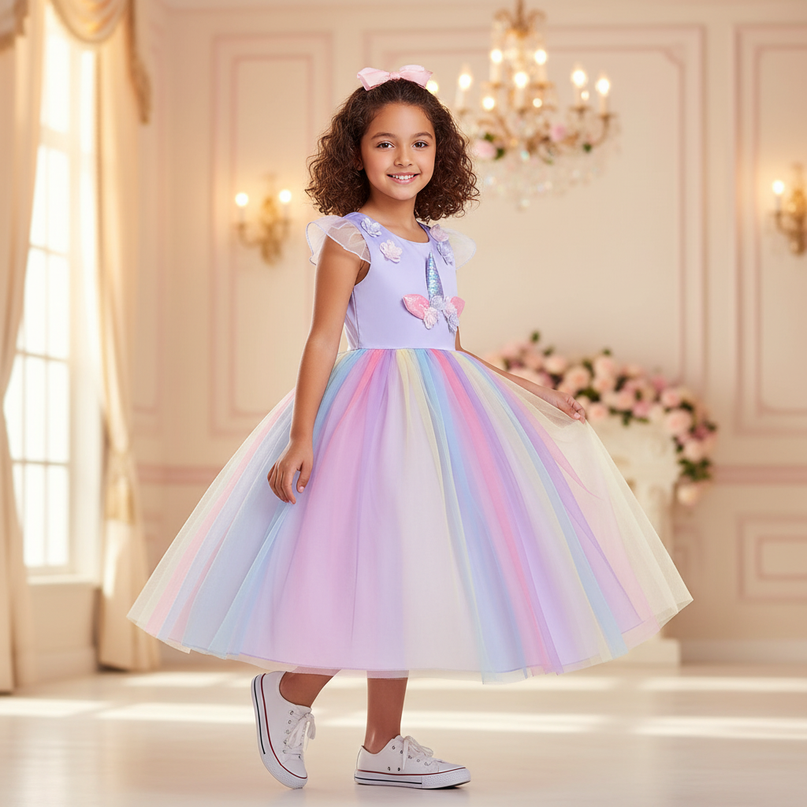 lavender unicorn costume dress - front