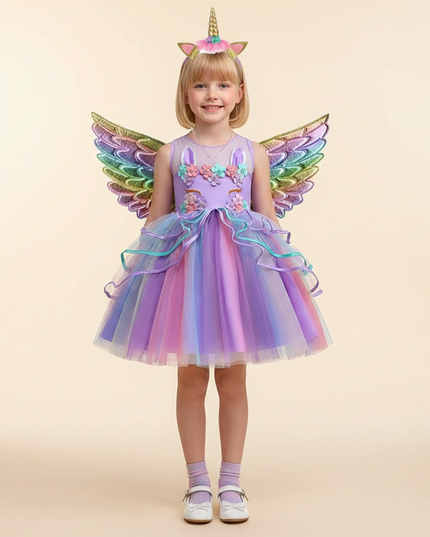lavender unicorn costume dress set - detail