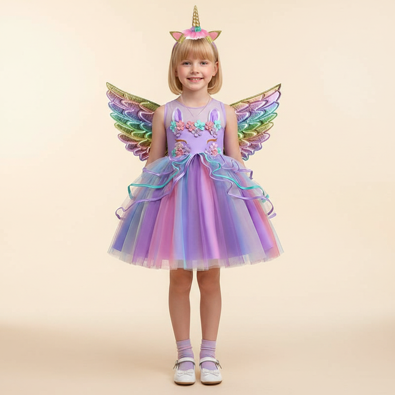 lavender unicorn costume dress set - detail