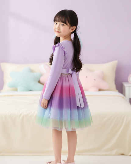 lavender unicorn dress girls - back