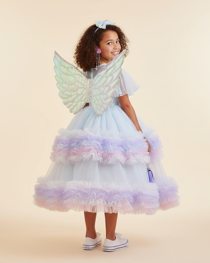 lavender unicorn fairy dress set girls - back