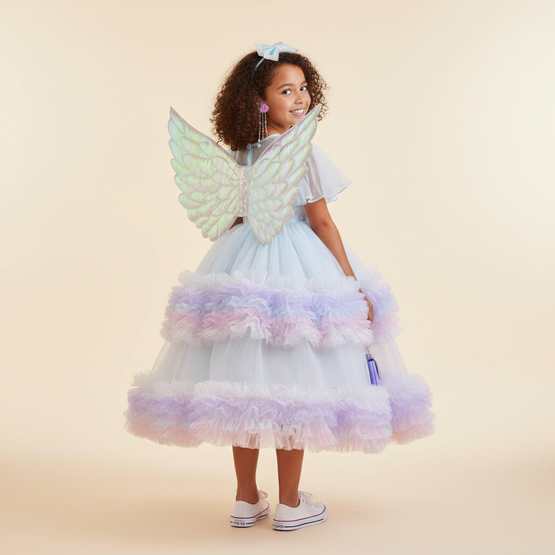 lavender unicorn fairy dress set girls - back