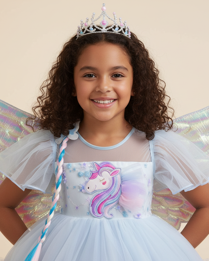 lavender unicorn fairy dress set girls - detail