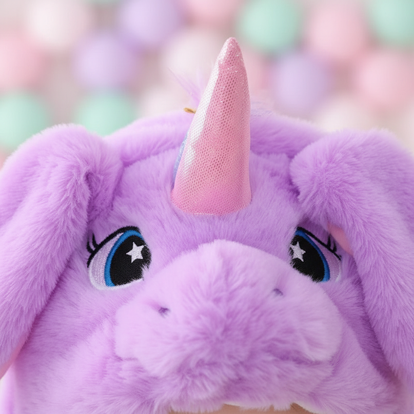 lavender unicorn hat - detail