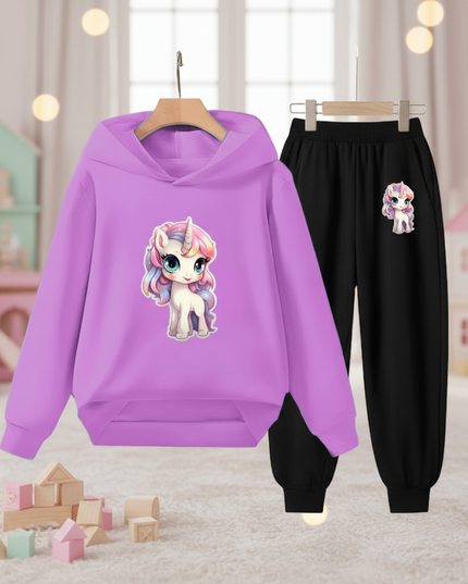 lavender unicorn hoodie kids - lifestyle