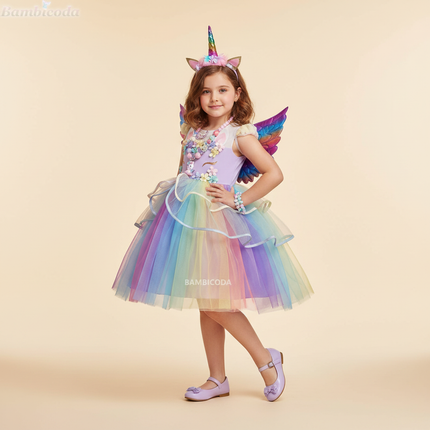 lavender unicorn led dress full set - front