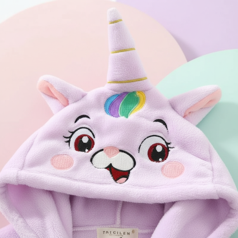 lavender unicorn robe - detail