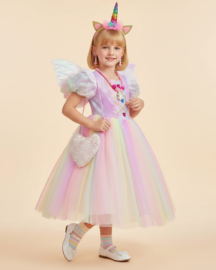lavender unicorn sequin dress accessories - front