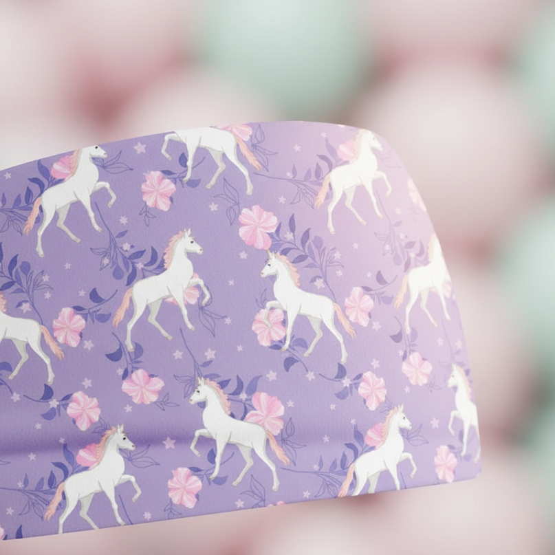 lavender unicorn sport headband - detail