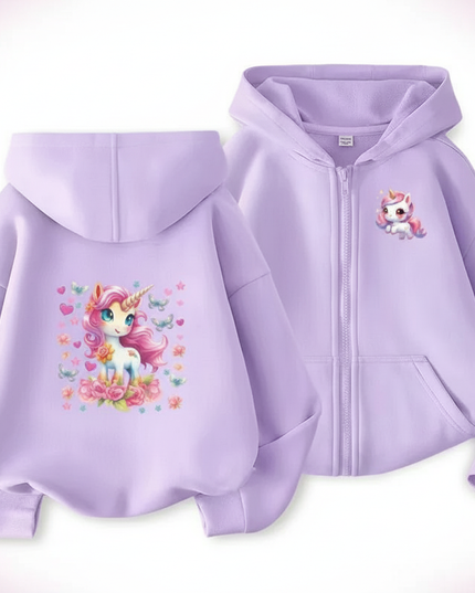 lavender unicorn zip hoodie - white-bg