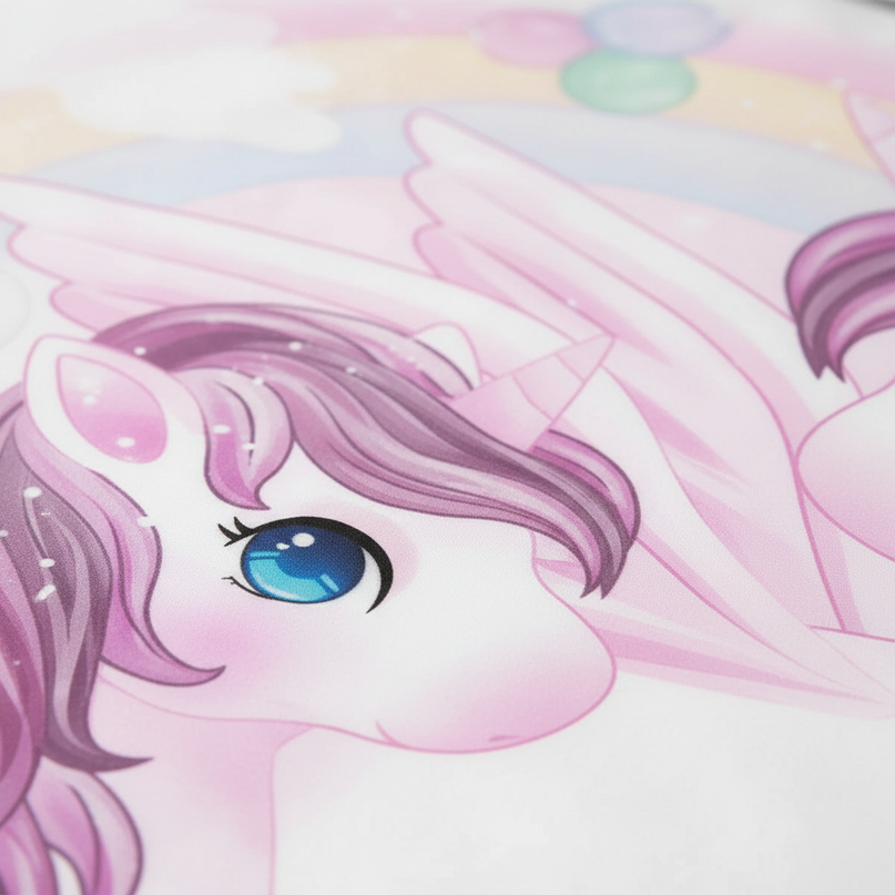 lavender winged unicorn bedding - detail