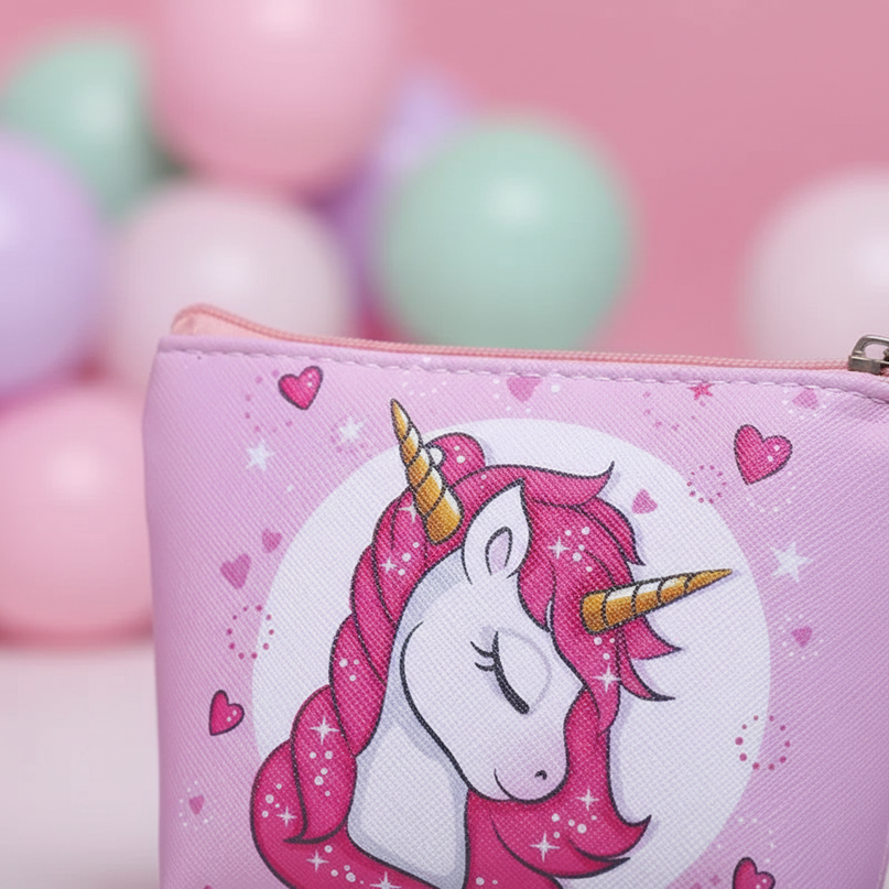leather unicorn purse - detail