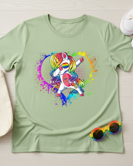 lgbt unicorn shirt - flat-lay