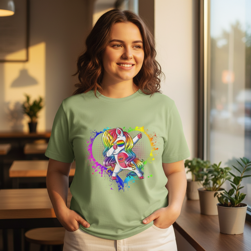 lgbt unicorn shirt - in-use