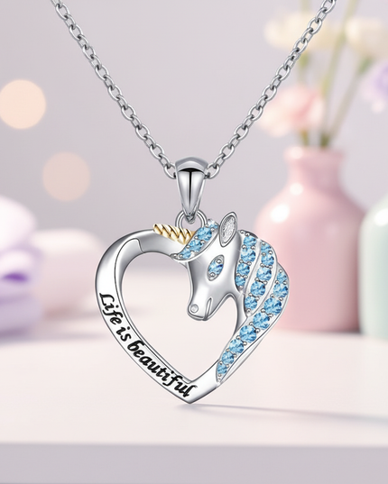 life beautiful unicorn necklace - lifestyle