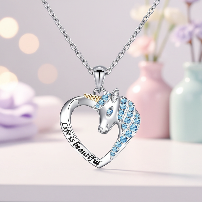 life beautiful unicorn necklace - lifestyle
