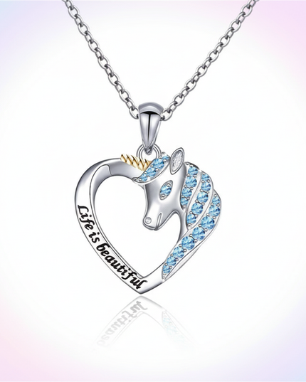 life beautiful unicorn necklace - white-bg