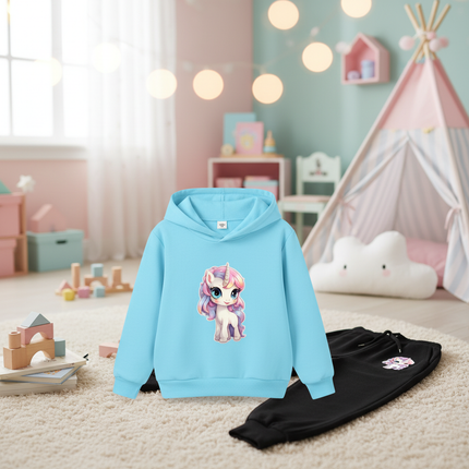 light blue unicorn hoodie kids - lifestyle