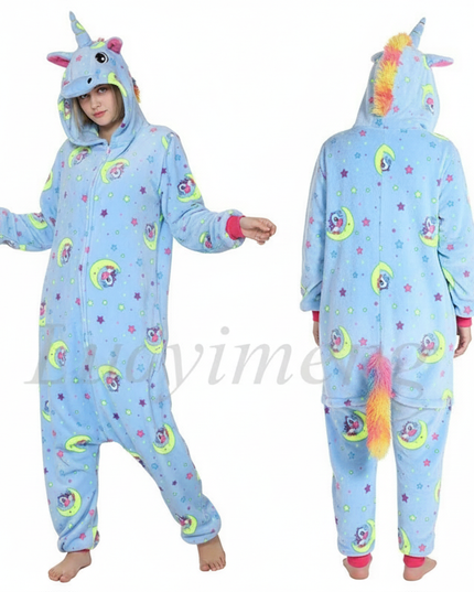 light blue unicorn onesie - white-bg