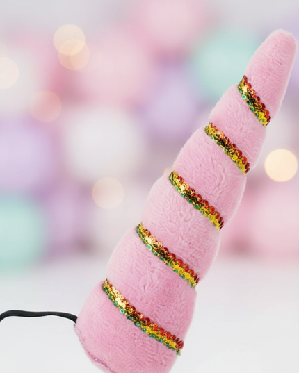 light pink elastic unicorn horn - detail