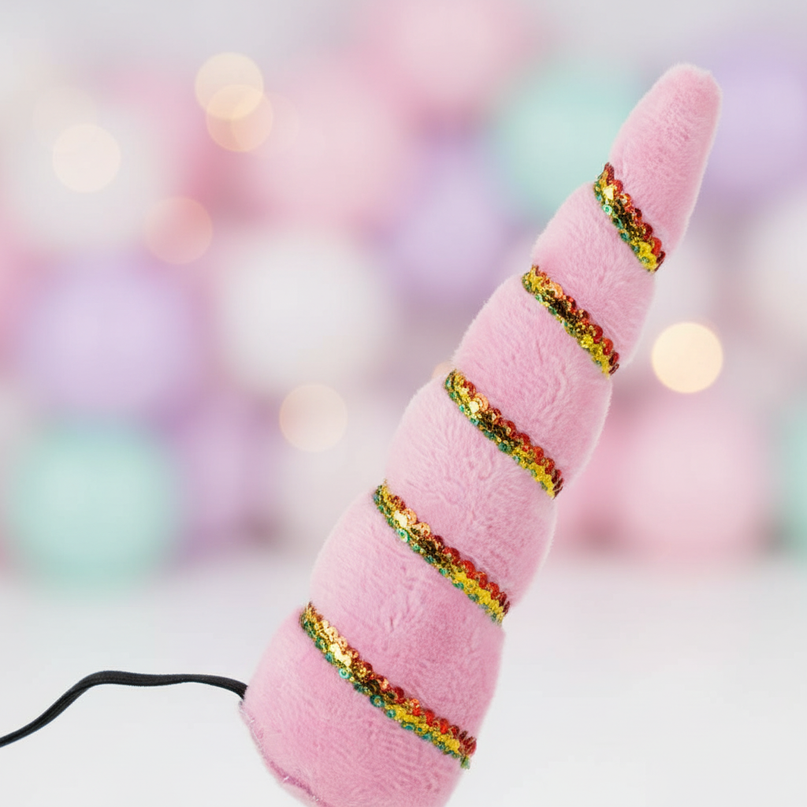 light pink elastic unicorn horn - detail