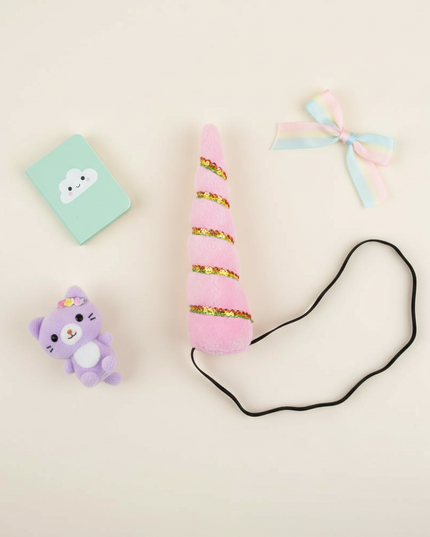 light pink elastic unicorn horn - flat-lay