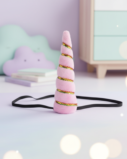 light pink elastic unicorn horn - lifestyle