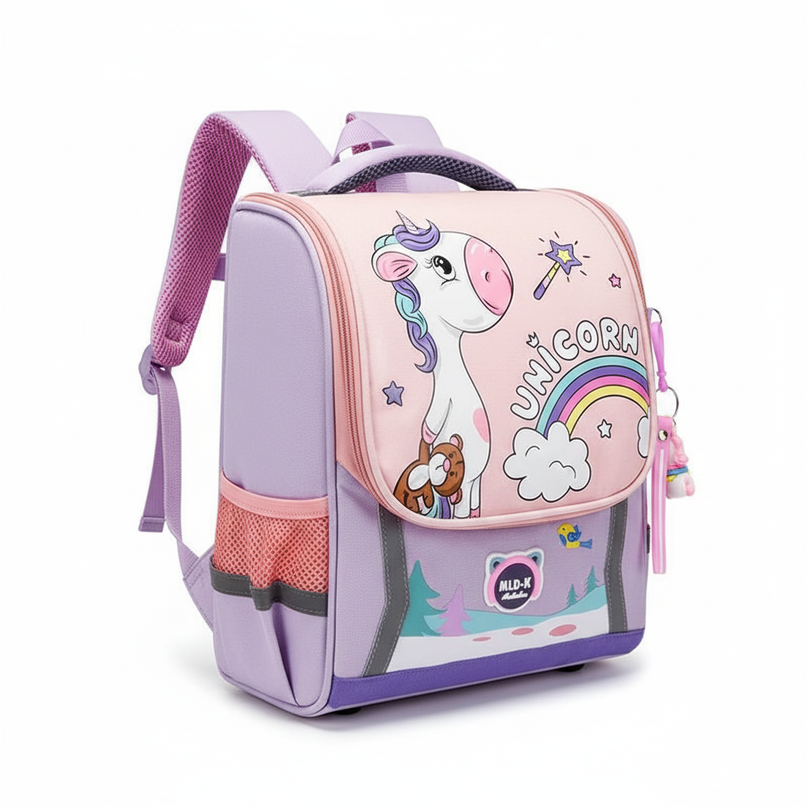 light purple unicorn school backpack - white-bg