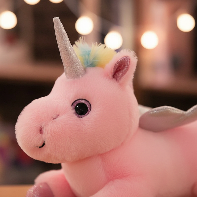 light up plush unicorn - detail