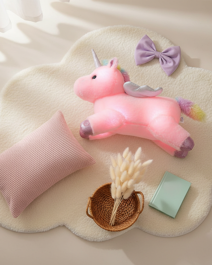 light up plush unicorn - flat-lay