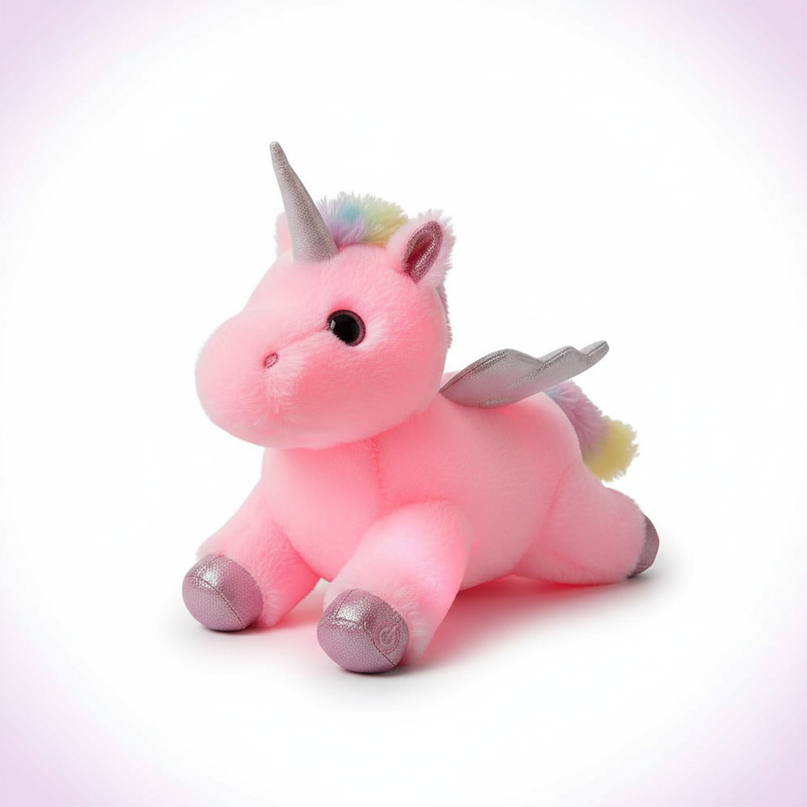 light up plush unicorn - white-bg