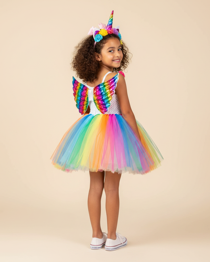 light up unicorn dress - back