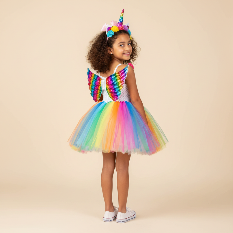 light up unicorn dress - back