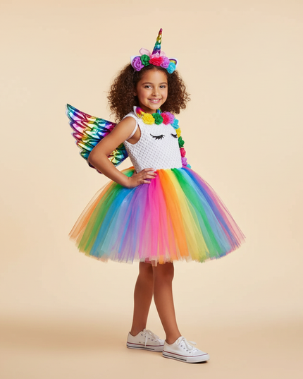 light up unicorn dress - front