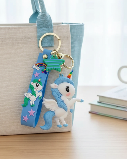light up unicorn keychain - lifestyle