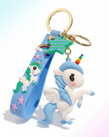 light up unicorn keychain - white-bg