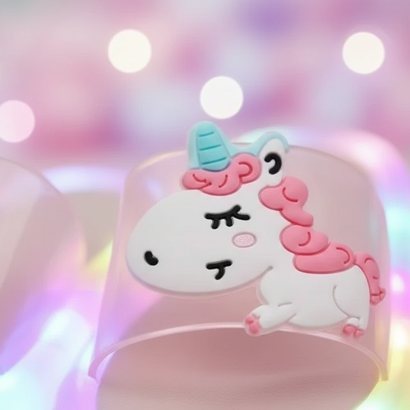 light up unicorn slippers - detail