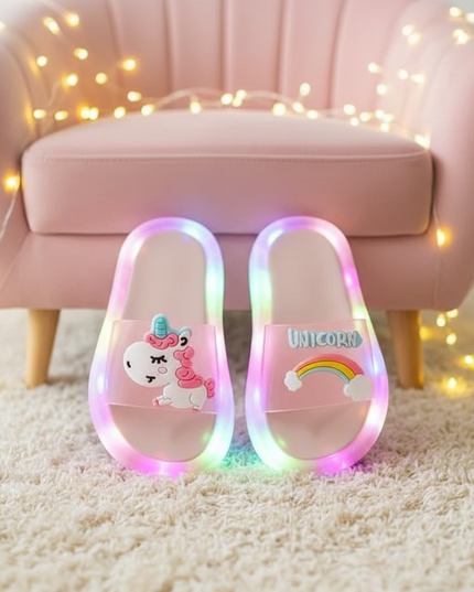 light up unicorn slippers - lifestyle