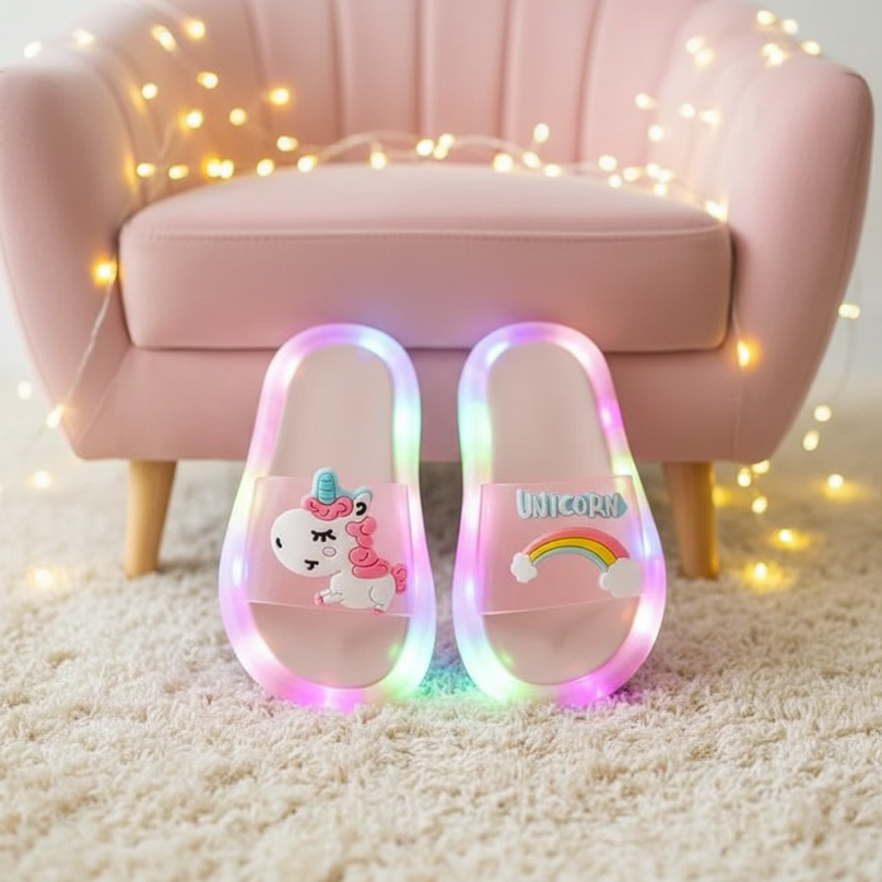 light up unicorn slippers - lifestyle