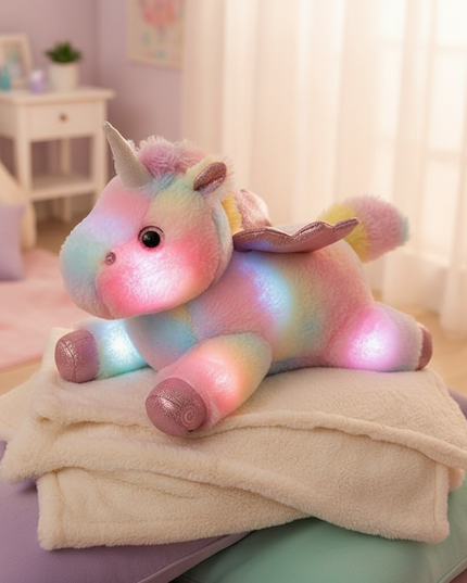 light up unicorn stuffed animal - lifestyle