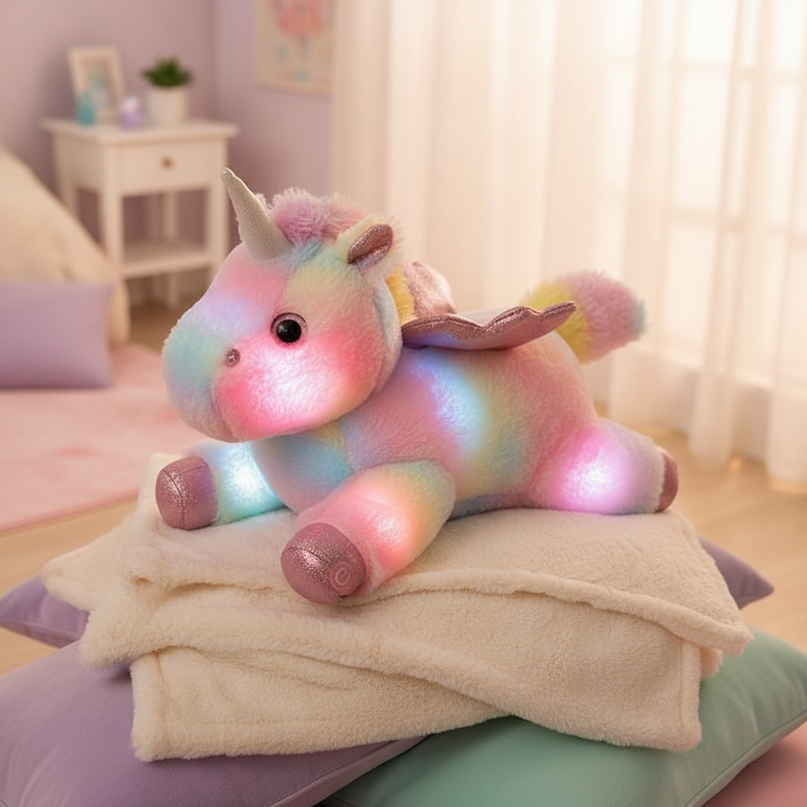 light up unicorn stuffed animal - lifestyle