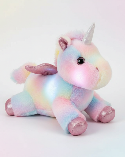 light up unicorn stuffed animal - white-bg